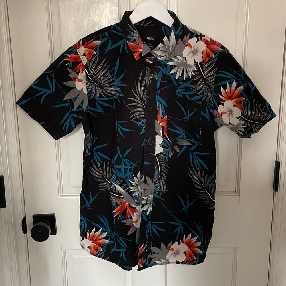 Vans floral button up shirt